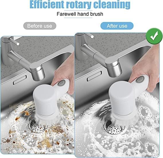 Electric Rotary Cleaning Brush with 3 Brush Heads | USB Rechargeable |