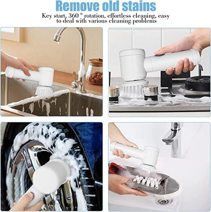 Electric Rotary Cleaning Brush with 3 Brush Heads | USB Rechargeable |