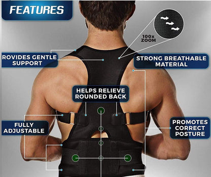 Back Posture Corrector for Men & Women | Adjustable Support Belt |
