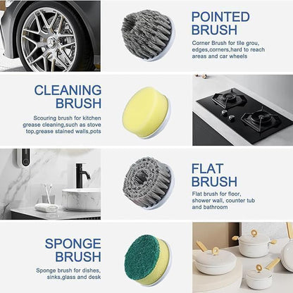 Electric Rotary Cleaning Brush with 3 Brush Head | USB Rechargeable |