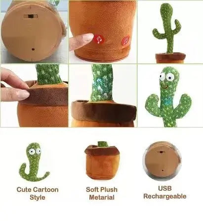 Talking Cactus Toy | Repeat & Sing Fun Toy for Kids | USB Rechargeable |